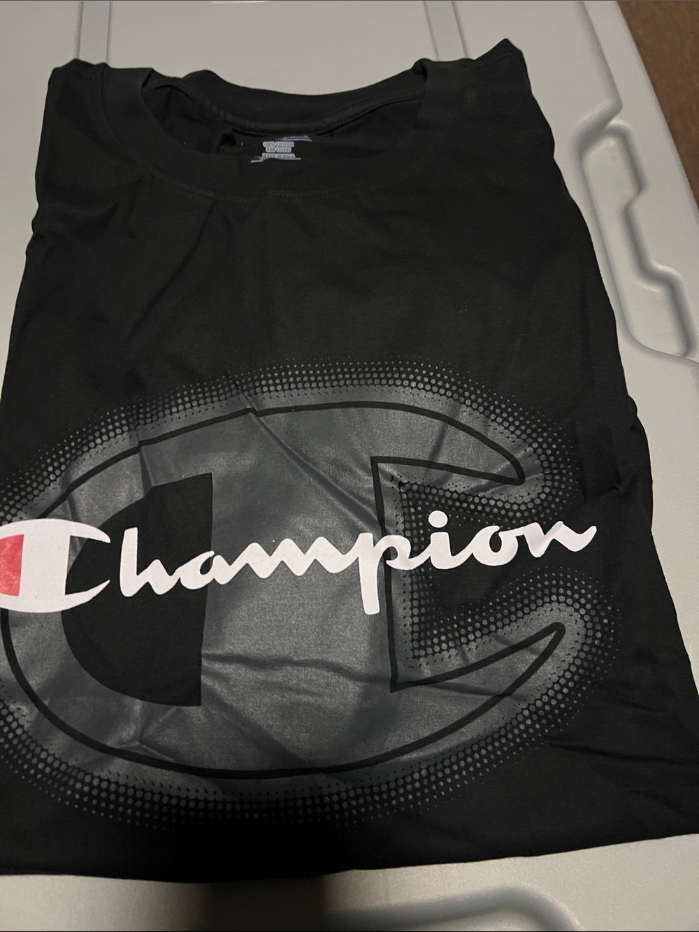 Champion Black Logo Graphic Tee Sz 6XL